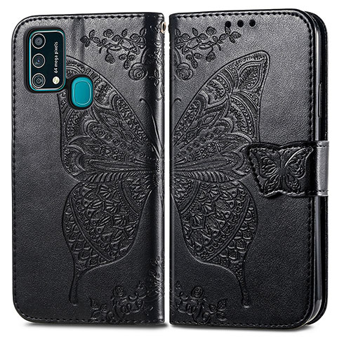 Funda de Cuero Cartera con Soporte Mariposa Carcasa para Samsung Galaxy F41 Negro