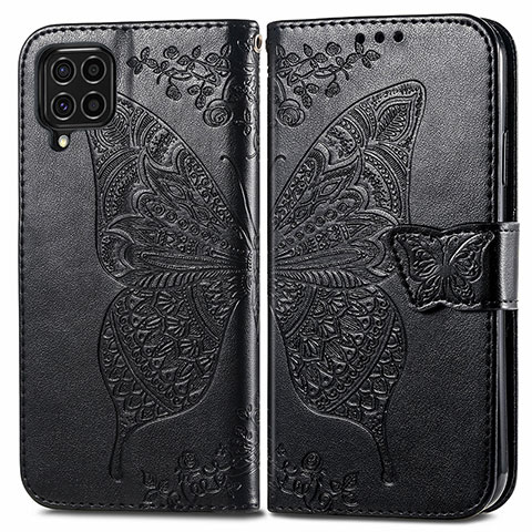 Funda de Cuero Cartera con Soporte Mariposa Carcasa para Samsung Galaxy F62 5G Negro