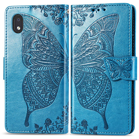 Funda de Cuero Cartera con Soporte Mariposa Carcasa para Samsung Galaxy M01 Core Azul