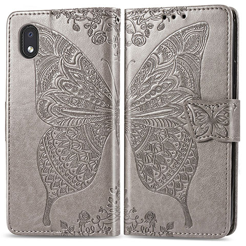 Funda de Cuero Cartera con Soporte Mariposa Carcasa para Samsung Galaxy M01 Core Gris