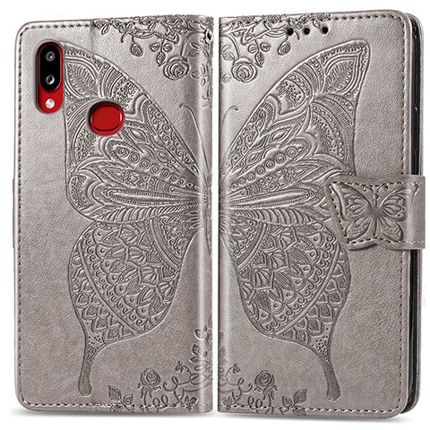 Funda de Cuero Cartera con Soporte Mariposa Carcasa para Samsung Galaxy M01s Gris