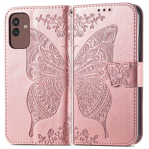 Funda de Cuero Cartera con Soporte Mariposa Carcasa para Samsung Galaxy M13 5G Rosa