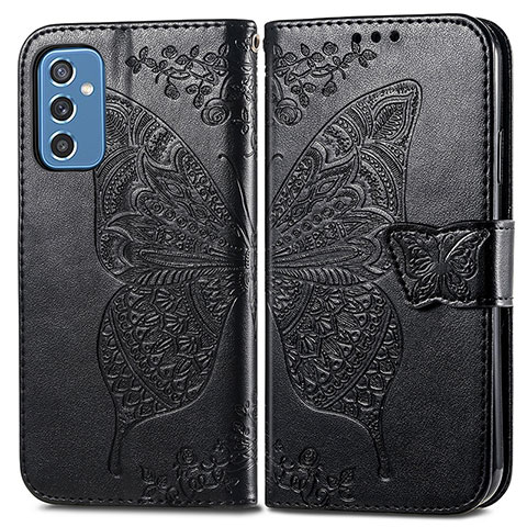 Funda de Cuero Cartera con Soporte Mariposa Carcasa para Samsung Galaxy M52 5G Negro