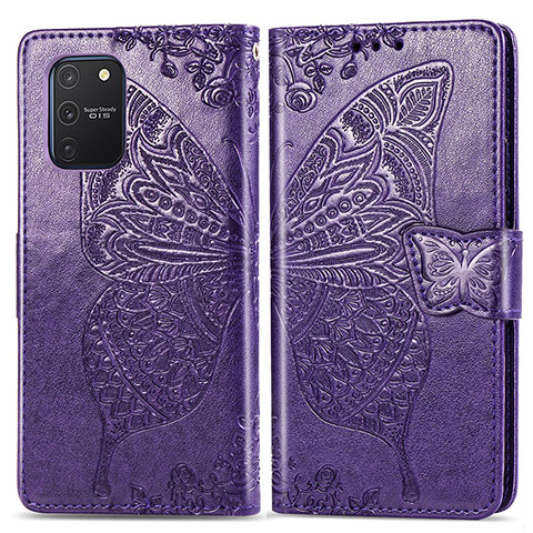 Funda de Cuero Cartera con Soporte Mariposa Carcasa para Samsung Galaxy M80S Morado