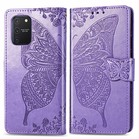 Funda de Cuero Cartera con Soporte Mariposa Carcasa para Samsung Galaxy S10 Lite Purpura Claro