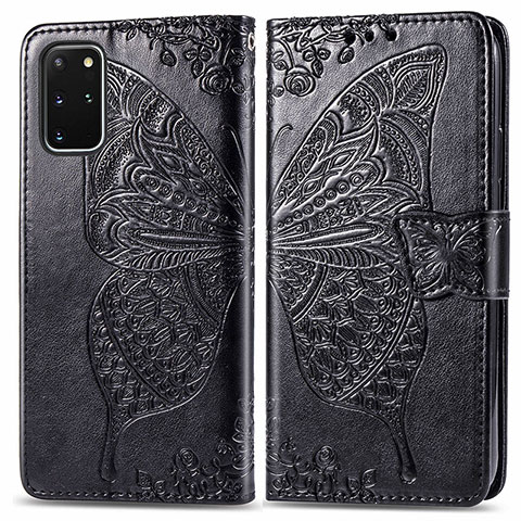 Funda de Cuero Cartera con Soporte Mariposa Carcasa para Samsung Galaxy S20 Plus 5G Negro