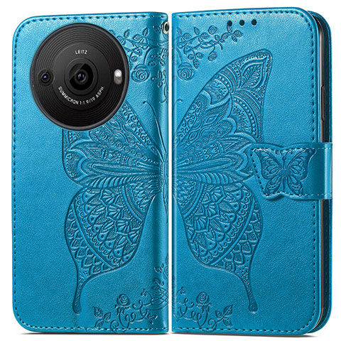 Funda de Cuero Cartera con Soporte Mariposa Carcasa para Sharp Aquos R8 Pro Azul