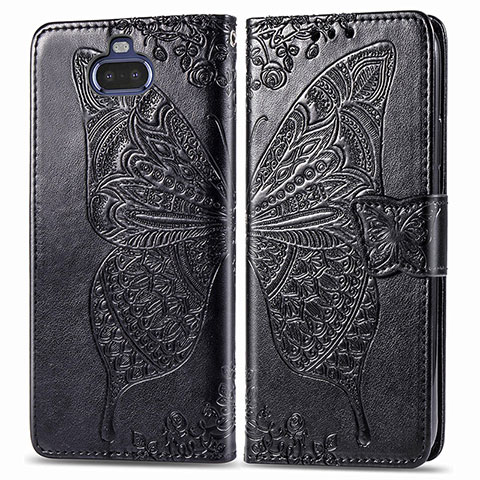 Funda de Cuero Cartera con Soporte Mariposa Carcasa para Sony Xperia 8 Lite Negro