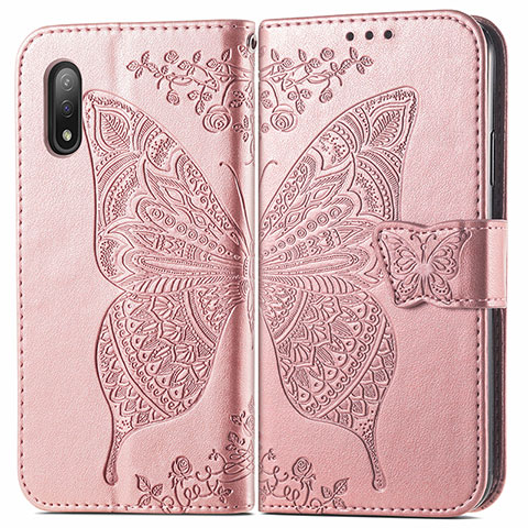 Funda de Cuero Cartera con Soporte Mariposa Carcasa para Sony Xperia Ace II Rosa