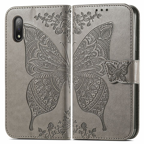 Funda de Cuero Cartera con Soporte Mariposa Carcasa para Sony Xperia Ace II SO-41B Gris