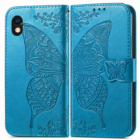 Funda de Cuero Cartera con Soporte Mariposa Carcasa para Sony Xperia Ace III Azul