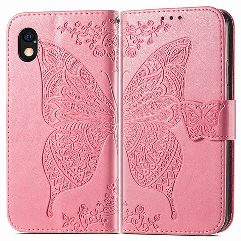 Funda de Cuero Cartera con Soporte Mariposa Carcasa para Sony Xperia Ace III SOG08 Rosa Roja