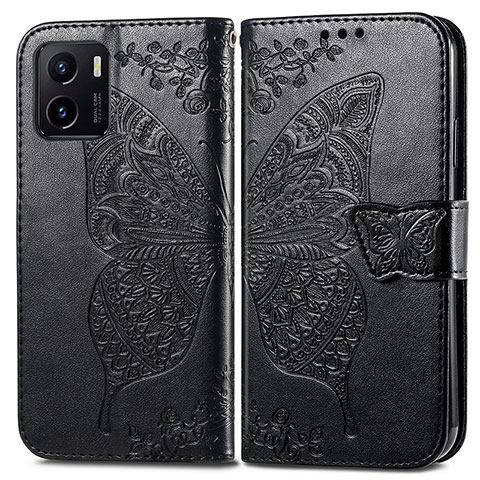 Funda de Cuero Cartera con Soporte Mariposa Carcasa para Vivo Y01 Negro