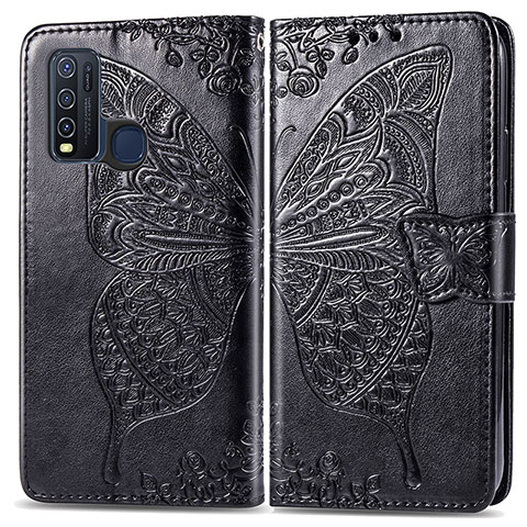 Funda de Cuero Cartera con Soporte Mariposa Carcasa para Vivo Y50 Negro