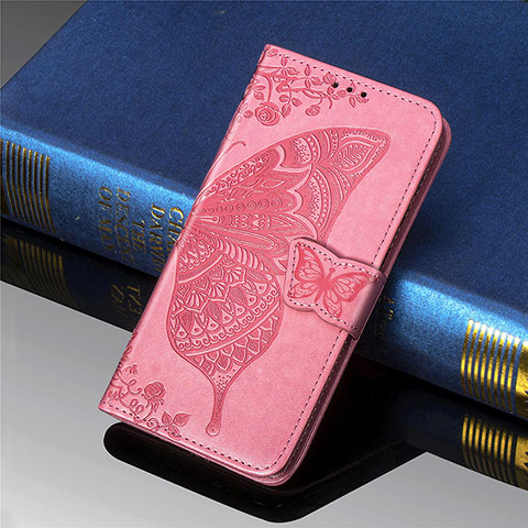 Funda de Cuero Cartera con Soporte Mariposa Carcasa para Xiaomi Poco M2 Rosa Roja