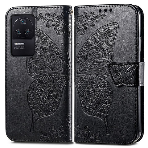 Funda de Cuero Cartera con Soporte Mariposa Carcasa para Xiaomi Redmi K40S 5G Negro