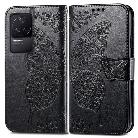 Funda de Cuero Cartera con Soporte Mariposa Carcasa para Xiaomi Redmi K50 Pro 5G Negro