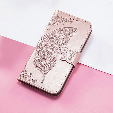 Funda de Cuero Cartera con Soporte Mariposa Carcasa S01D para Huawei Honor Magic3 Pro 5G Oro Rosa