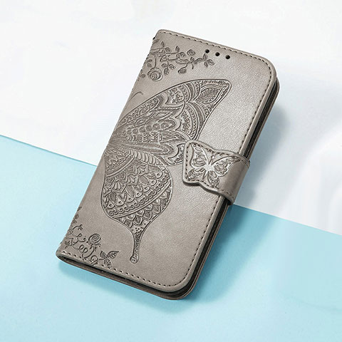 Funda de Cuero Cartera con Soporte Mariposa Carcasa S01D para Huawei Honor V40 5G Gris