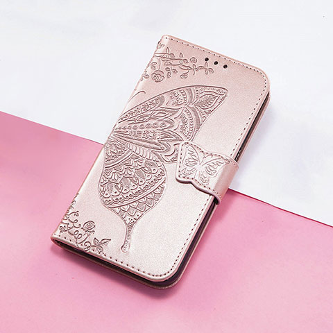 Funda de Cuero Cartera con Soporte Mariposa Carcasa S01D para Huawei Honor V40 5G Oro Rosa