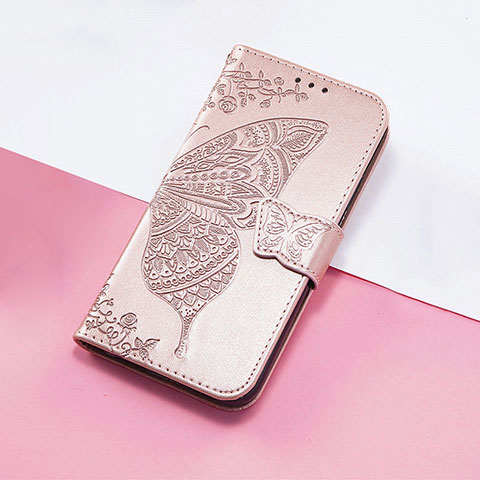 Funda de Cuero Cartera con Soporte Mariposa Carcasa S01D para Huawei Nova 10 Oro Rosa