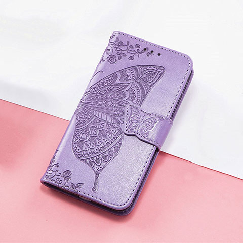 Funda de Cuero Cartera con Soporte Mariposa Carcasa S01D para Huawei Nova 10 Purpura Claro