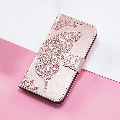 Funda de Cuero Cartera con Soporte Mariposa Carcasa S01D para Huawei Nova 8i Oro Rosa