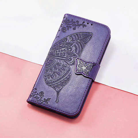 Funda de Cuero Cartera con Soporte Mariposa Carcasa S01D para Huawei Nova Y90 Morado