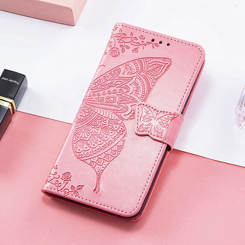 Funda de Cuero Cartera con Soporte Mariposa Carcasa S01D para Samsung Galaxy XCover 6 Pro 5G Rosa Roja