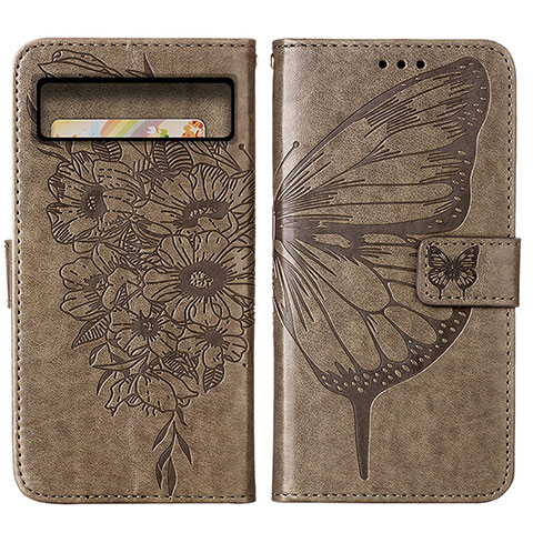 Funda de Cuero Cartera con Soporte Mariposa Carcasa Y01B para Google Pixel 8 5G Gris