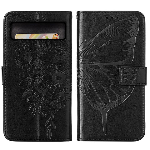 Funda de Cuero Cartera con Soporte Mariposa Carcasa Y01B para Google Pixel 8 Pro 5G Negro