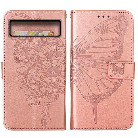 Funda de Cuero Cartera con Soporte Mariposa Carcasa Y01B para Google Pixel 8 Pro 5G Oro Rosa