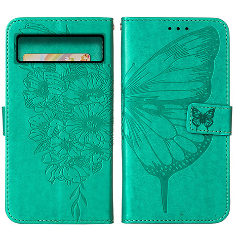 Funda de Cuero Cartera con Soporte Mariposa Carcasa Y01B para Google Pixel 8 Pro 5G Verde