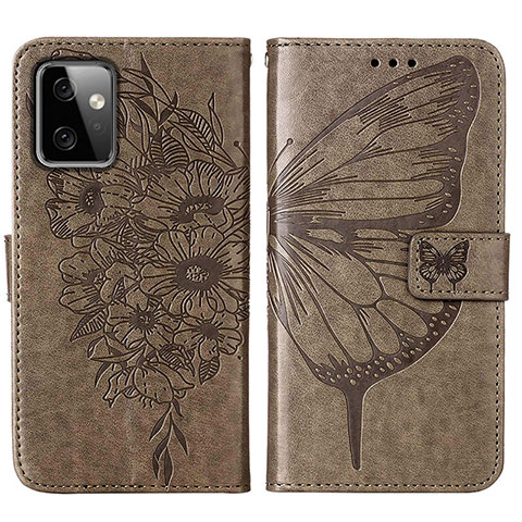 Funda de Cuero Cartera con Soporte Mariposa Carcasa Y01B para Motorola Moto G Power 5G (2023) Gris