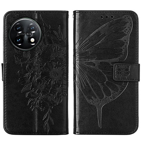 Funda de Cuero Cartera con Soporte Mariposa Carcasa Y01B para OnePlus 11 5G Negro