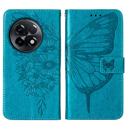 Funda de Cuero Cartera con Soporte Mariposa Carcasa Y01B para OnePlus Ace 2 5G Azul