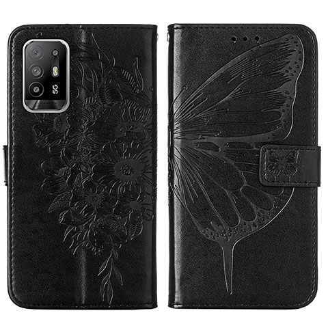 Funda de Cuero Cartera con Soporte Mariposa Carcasa Y01B para Oppo A95 5G Negro