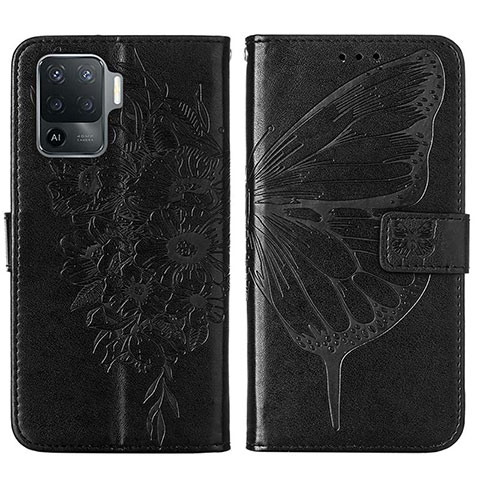 Funda de Cuero Cartera con Soporte Mariposa Carcasa Y01B para Oppo Reno5 Lite Negro