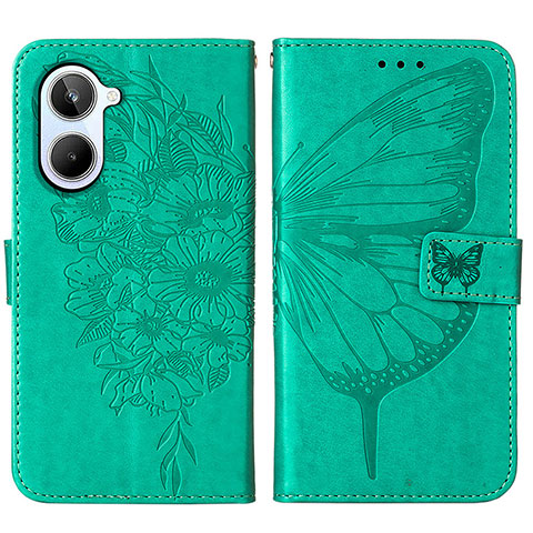 Funda de Cuero Cartera con Soporte Mariposa Carcasa Y01B para Realme 10 4G Verde