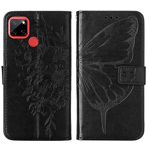 Funda de Cuero Cartera con Soporte Mariposa Carcasa Y01B para Realme 7i RMX2193 Negro