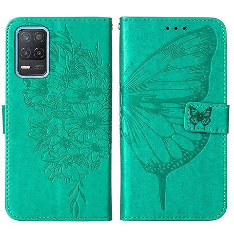 Funda de Cuero Cartera con Soporte Mariposa Carcasa Y01B para Realme 8 5G Verde