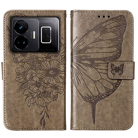 Funda de Cuero Cartera con Soporte Mariposa Carcasa Y01B para Realme GT Neo5 240W 5G Gris