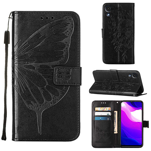 Funda de Cuero Cartera con Soporte Mariposa Carcasa Y01B para Samsung Galaxy A03 Core Negro