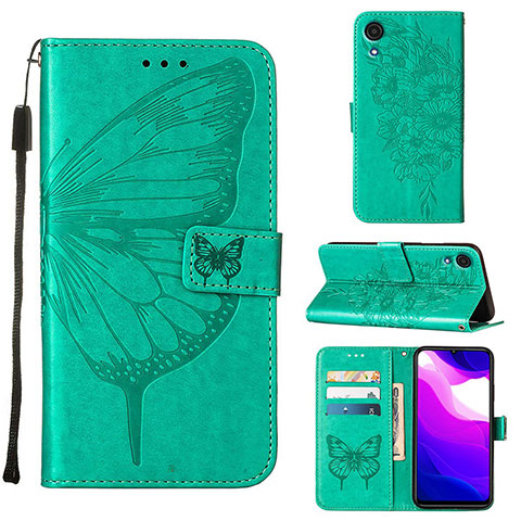 Funda de Cuero Cartera con Soporte Mariposa Carcasa Y01B para Samsung Galaxy A03 Core Verde