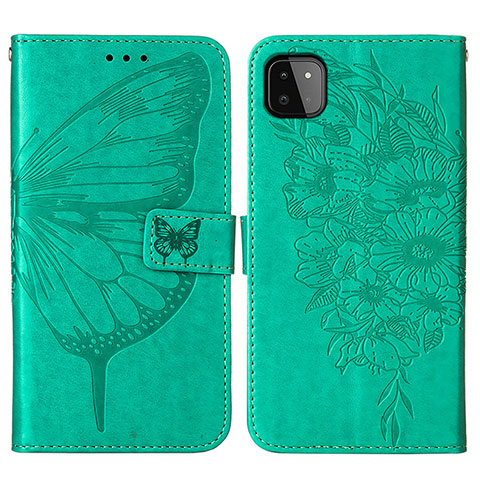 Funda de Cuero Cartera con Soporte Mariposa Carcasa Y01B para Samsung Galaxy A22s 5G Verde