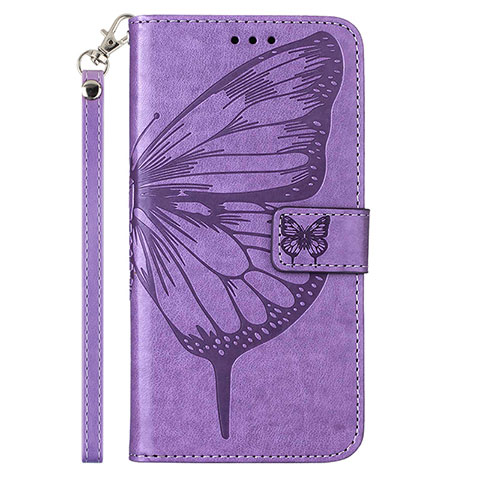 Funda de Cuero Cartera con Soporte Mariposa Carcasa Y01B para Samsung Galaxy A23 4G Purpura Claro