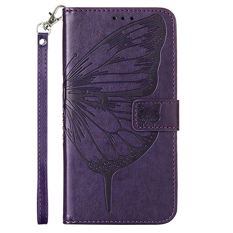 Funda de Cuero Cartera con Soporte Mariposa Carcasa Y01B para Samsung Galaxy A23 5G Morado