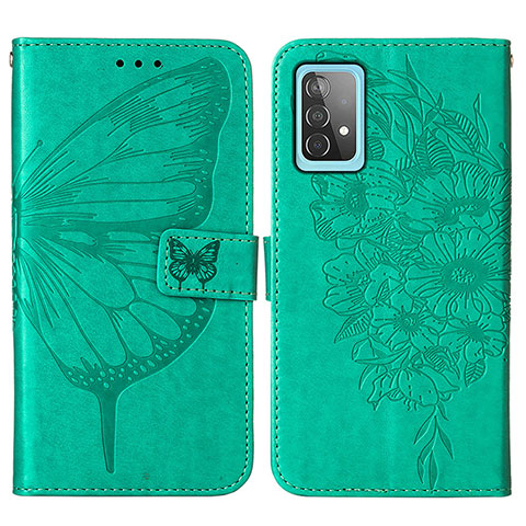 Funda de Cuero Cartera con Soporte Mariposa Carcasa Y01B para Samsung Galaxy A52 5G Verde