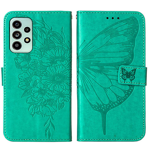 Funda de Cuero Cartera con Soporte Mariposa Carcasa Y01B para Samsung Galaxy A53 5G Verde