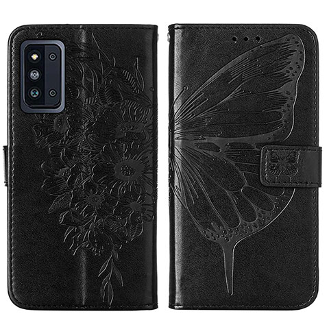 Funda de Cuero Cartera con Soporte Mariposa Carcasa Y01B para Samsung Galaxy F52 5G Negro